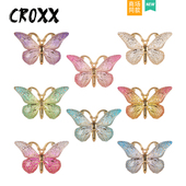 CROXX 花 饰扣diy配饰卡扣饰品鞋 洞洞鞋 配饰复古高级感金色蝴蝶装