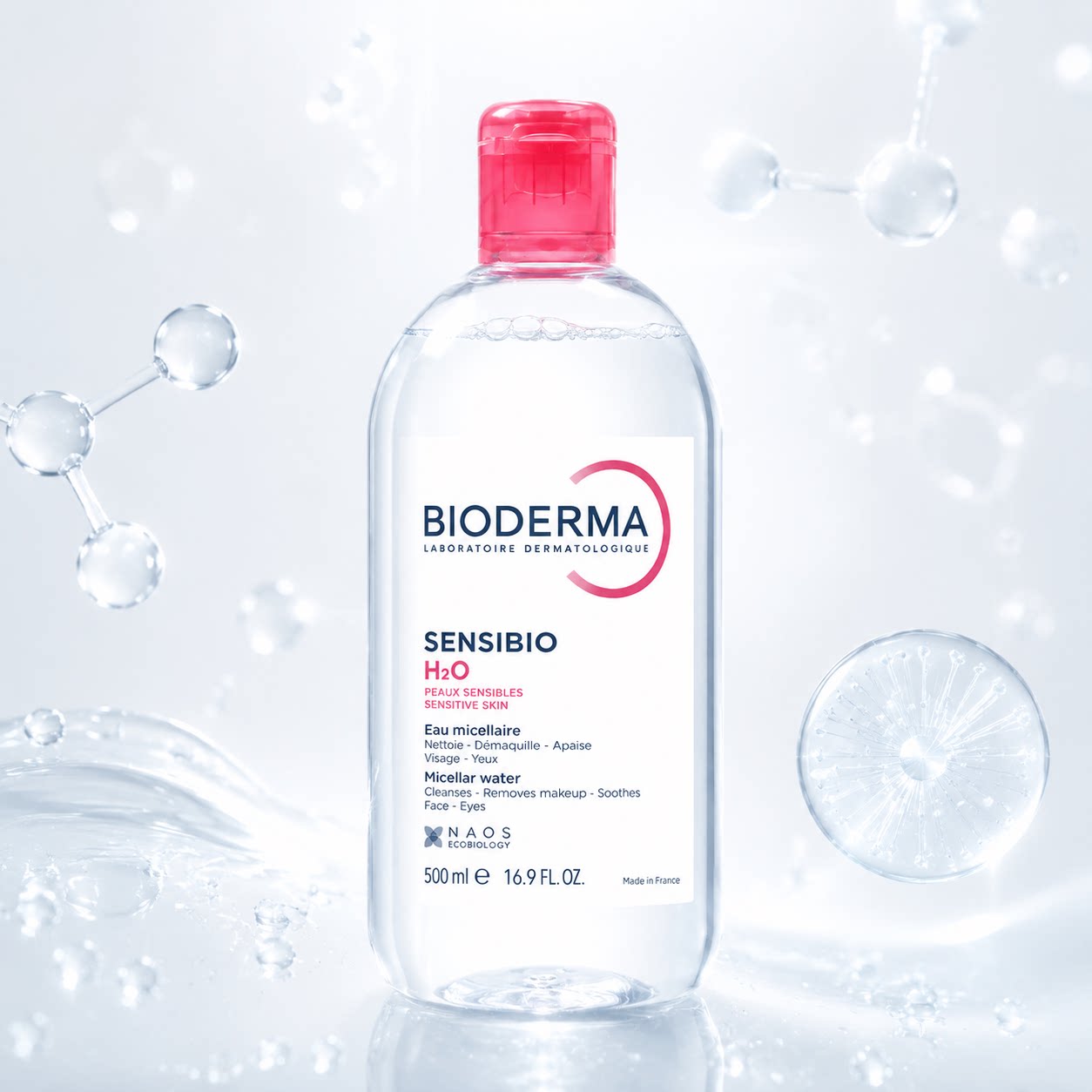 现货 Bioderma法国贝德玛卸妆水500ml脸部粉水舒妍卸妆液