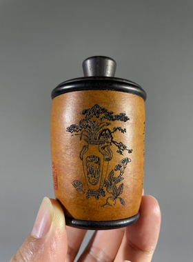 天然文玩微雕博古图书法葫芦手把件 置物