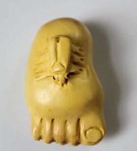 木雕小摆件脚丫子工艺品