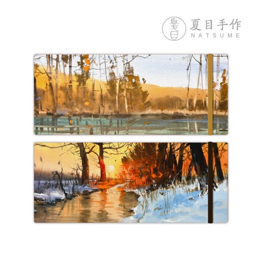 394/395「NATSUME x 夏夜晚风指南」手工随身旅行水彩手账本宝虹
