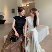 竹枝词 古典新中式 短袖 Tongse 上衣女春夏新款 国风斜襟立领t恤