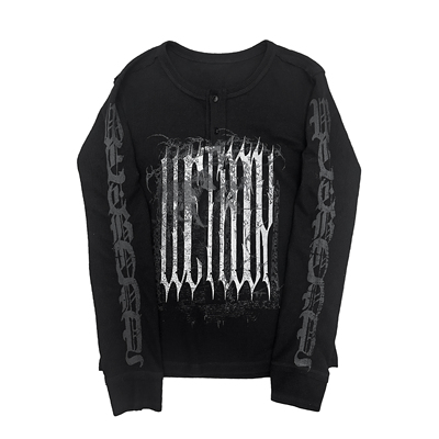 湿体哥特中性修身长袖T恤