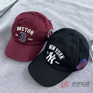 25新款MLB棒球帽男女NY复古字母刺绣软顶运动帽鸭舌帽3ACPB105N