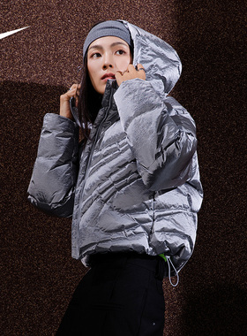 25新款Nike耐克女子羽绒服暖钩柳智敏同款连帽运动棉羽外套IB2004