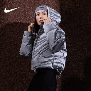 25新款Nike耐克女子羽绒服暖钩柳智敏同款连帽运动棉羽外套IB2004