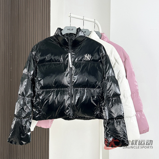 面包服运动棉羽外套3FDJB0556 羽绒服NY亮面立领短款 25新款 MLB女款