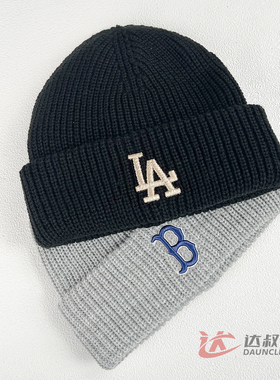 25新款MLB情侣毛线帽男女字母大标刺绣保暖针织帽冷帽3ABNM0756