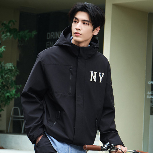 MLB男女外套防水冲锋衣连帽夹克