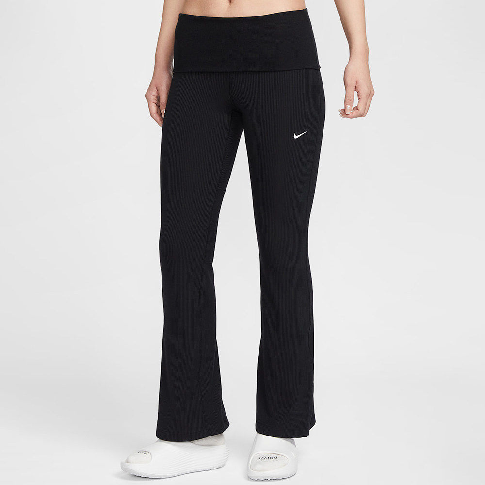 26新款Nike耐克女子长裤微喇罗纹紧身中腰针织休闲运动裤IF0241