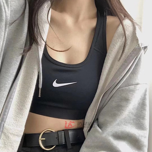 Nike耐克运动内衣女子小标健身训练跑步瑜伽带胸垫速干背心DX6822