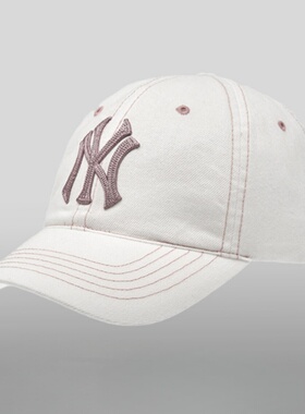 26新款MLB情侣棒球帽男女NY复古防晒软顶运动休闲鸭舌帽3ACPB126N