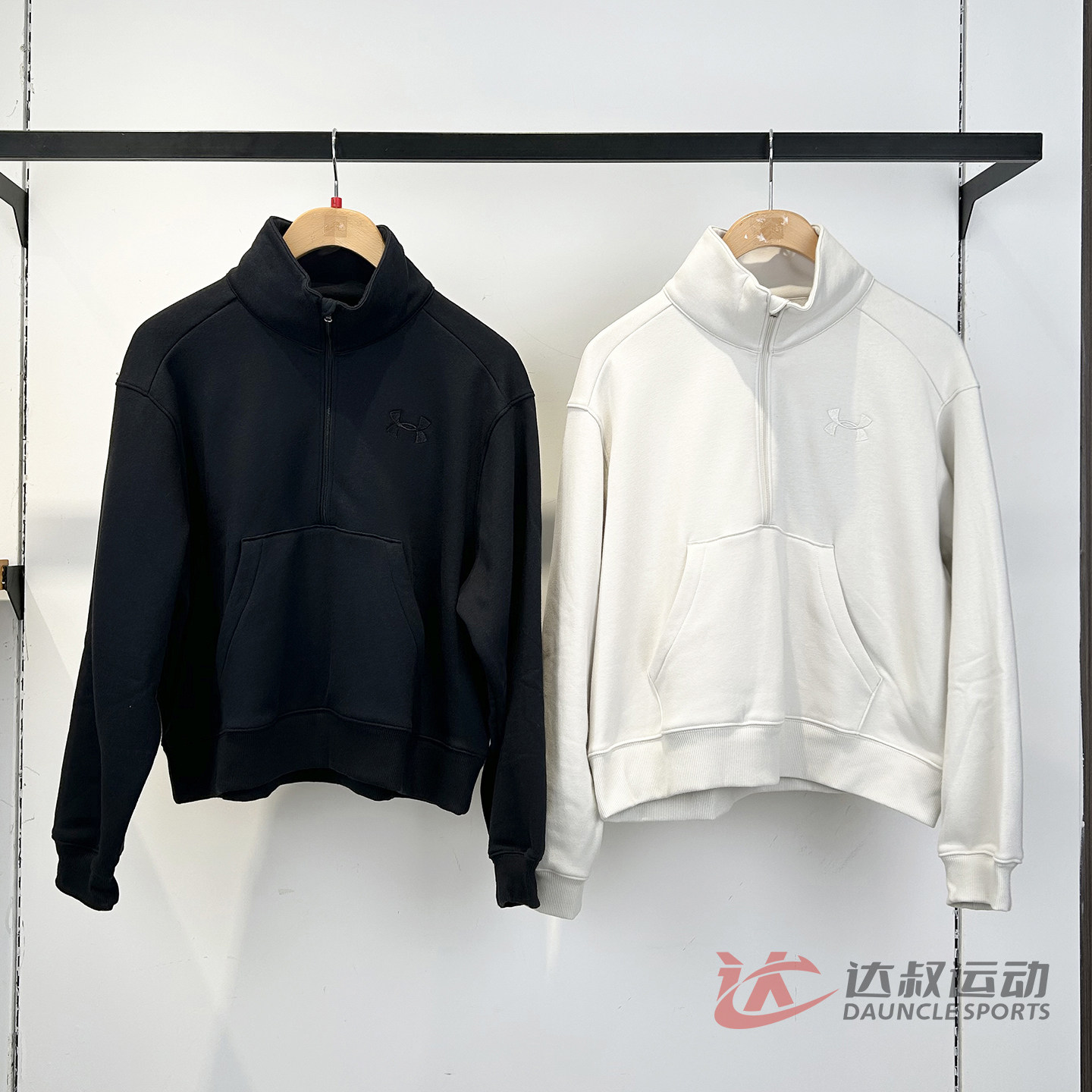 25新款UA安德玛女子卫衣Icon Vida半拉链抓绒运动套头衫6010108