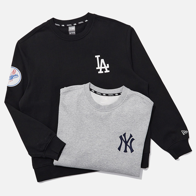 25新款NewEra纽亦华MLB卫衣男女NY刺绣圆领运动套头衫14536464