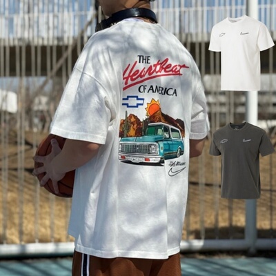 耐克男子复古印花雪佛兰联名t恤