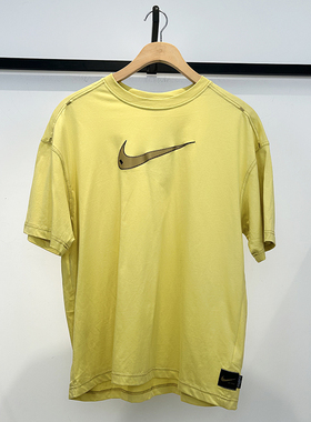 特价Nike耐克短袖女Swoosh印花纯棉宽松落肩袖休闲运动T恤DM6212