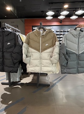 NIKE耐克羽绒服男子连帽运动防风保暖棉羽夹克外套FB8178