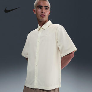 Club小标刺绣纯棉翻领运动夹克HJ2030 衬衫 25新款 Nike耐克男子短袖