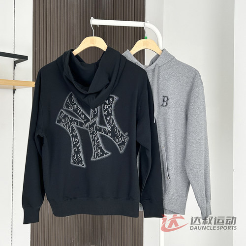 MLB情侣NY大标印花连帽卫衣