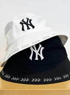 特价清仓MLB渔夫帽男女NY字母刺绣遮阳盆帽休闲运动帽3AHTS012N