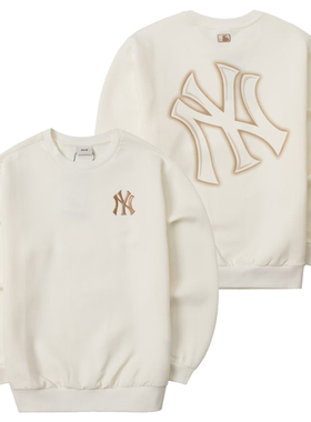 24新款MLB儿童卫衣男女童NY镂空大标圆领运动套头衫7AMTB0644