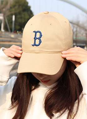 24新款MLB情侣棒球帽男女NY刺绣遮阳防晒帽软顶鸭舌帽3ACP6601N