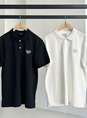 25新款MLB情侣短袖男女爱心刺绣凉感防晒polo衫运动T恤3APQH0153