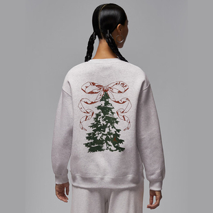 Jordan25新款 IM5418 Nike耐克女子卫衣圣诞树印花加绒运动套头衫