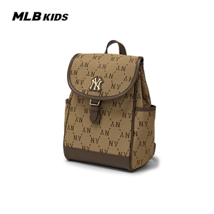 25新款MLB儿童双肩包男女童复古NY钻石老花满印运动背包7ABKM046N