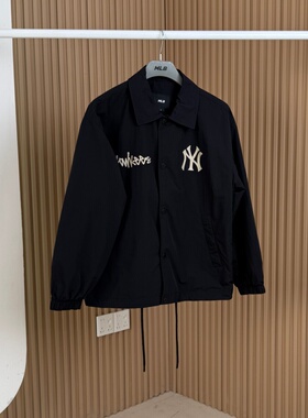 26新款MLB情侣衬衫外套男女NY涂鸦印花宽松休闲运动夹克3AJPB0561