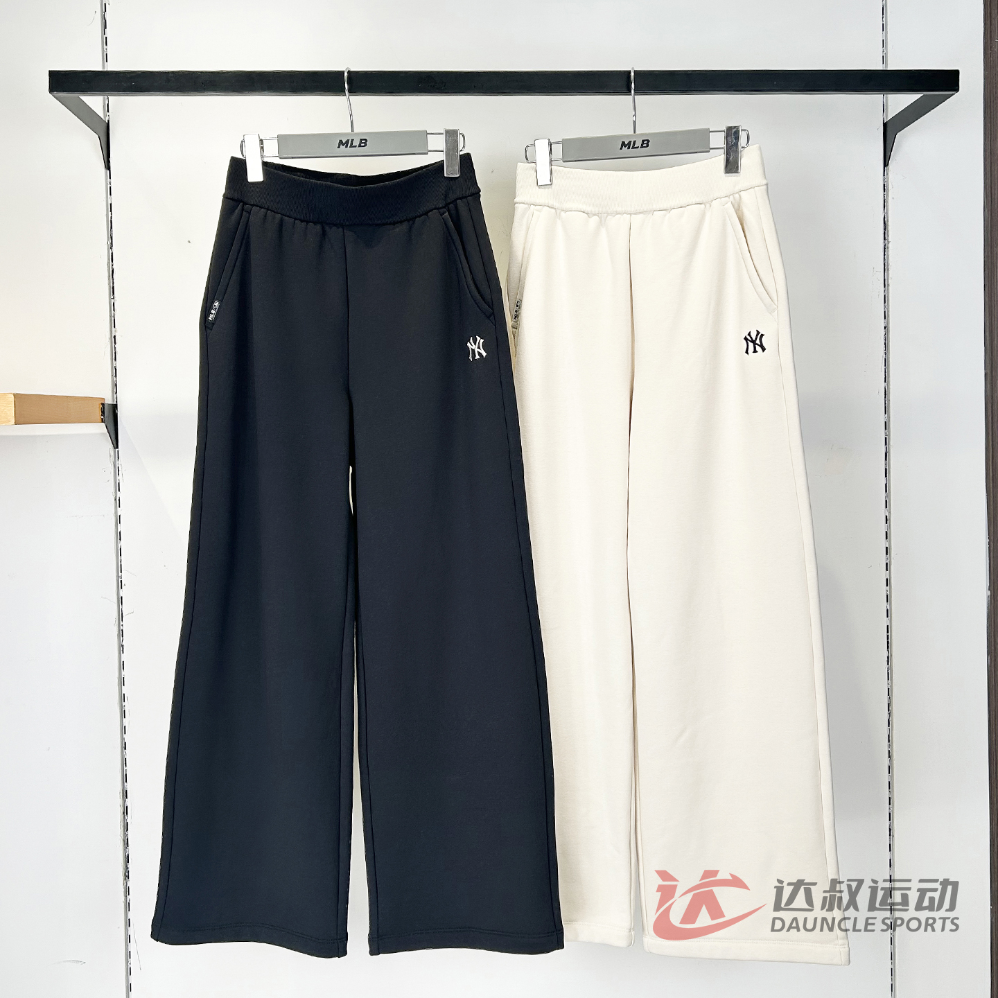 MLB运动裤女子NY直筒休闲长裤