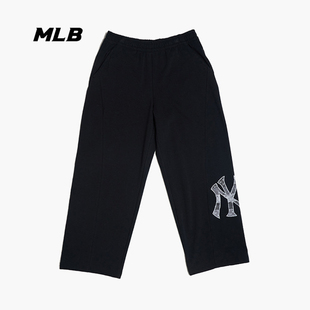 3APTM0261 男女NY复古老花大标阔腿休闲运动裤 26新款 MLB情侣长裤