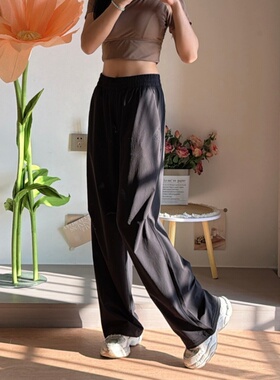 26新款MLB情侣运动裤男女NY凉感速干宽松阔腿裤休闲长裤3AWPB0263