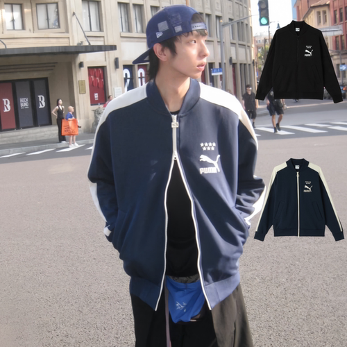 彪马外套男女复古撞色运动夹克