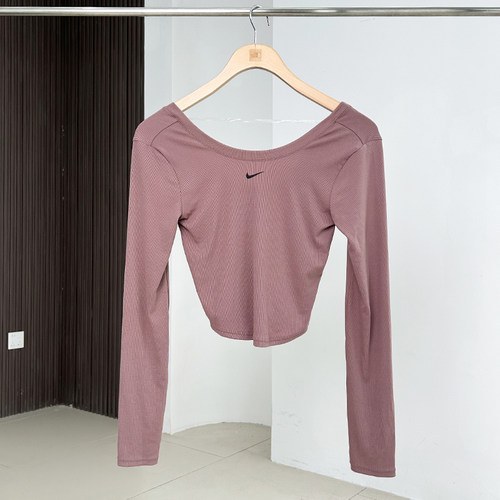 Nike耐克女子紧身大圆领低背长袖