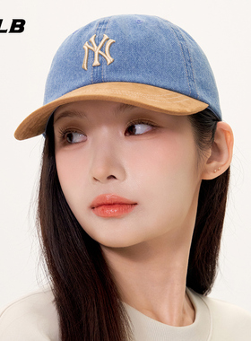 25新款MLB棒球帽男女NY学院风牛仔拼接撞色运动帽鸭舌帽3ACPB125N