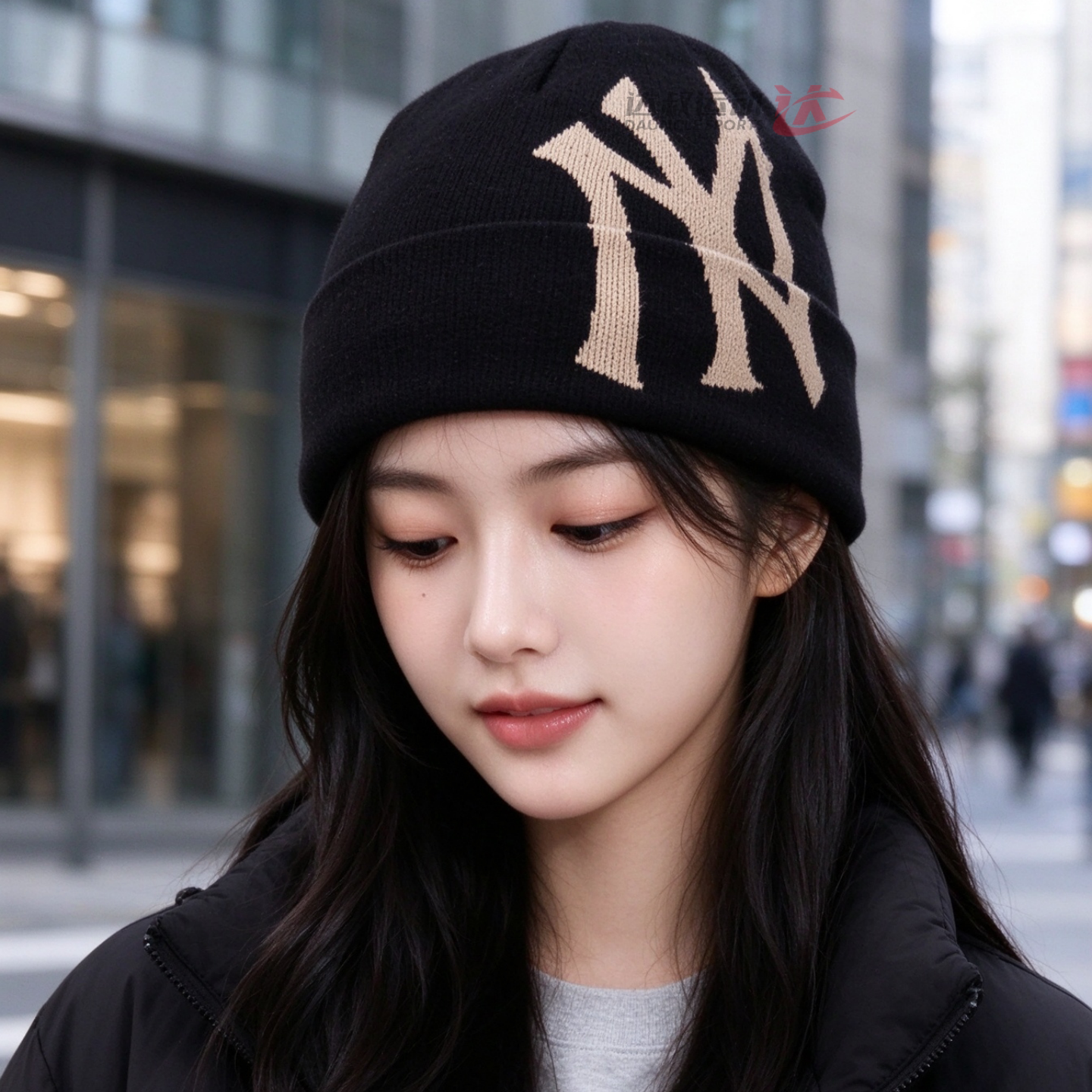 MLB绒线帽男女NY保暖针织毛线帽