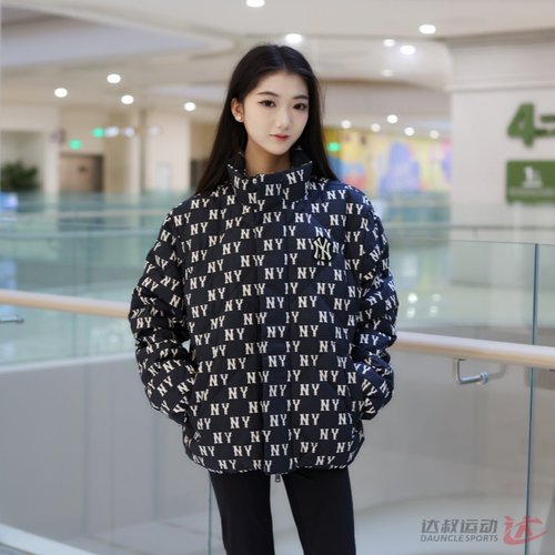 MLB男女NY老花满印运动羽绒服