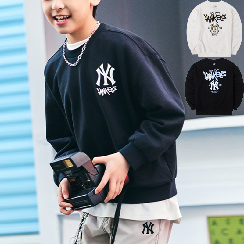 MLB儿童NY后背字母印花圆领卫衣