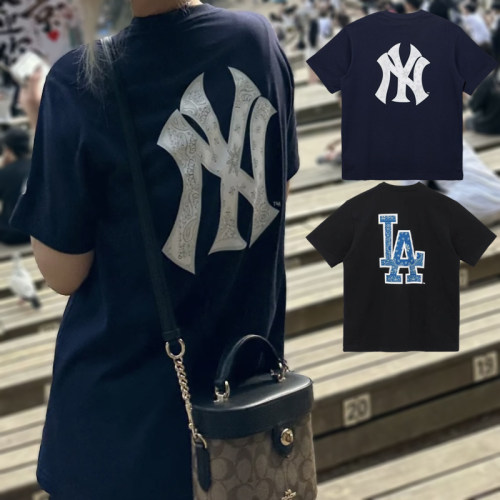 纽亦华短袖男女NY腰果花运动T恤