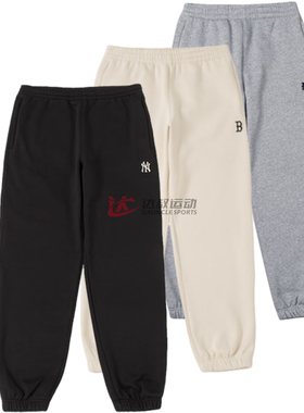 24新款MLB情侣长裤男女NY小标刺绣束脚针织卫裤运动裤3APTB0646