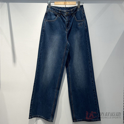 MLB女子NY复古宽松直筒牛仔裤