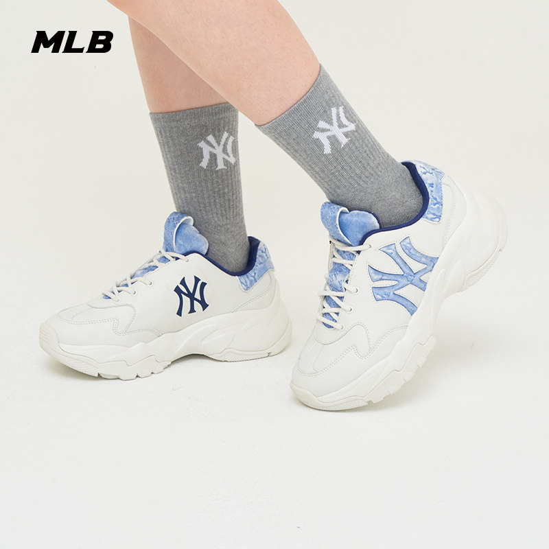 MLB男女NY天鹅绒老花运动休闲鞋