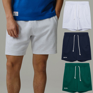 NewEra纽亦华情侣短裤男女字母刺绣针织五分休闲运动裤13546526