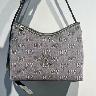 26新款MLB斜挎包男女NY复古老花托特包运动休闲单肩包3ABMMD16N