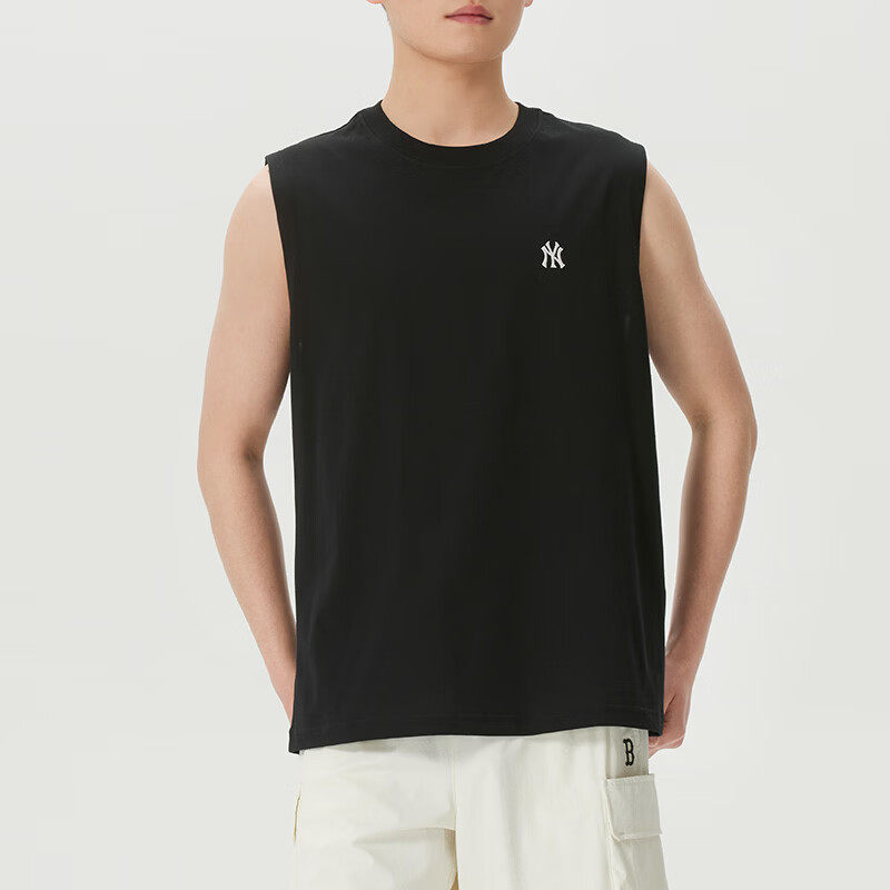 26新款MLB情侣背心男女NY小标凉感宽松休闲无袖运动T恤3ATOB0163