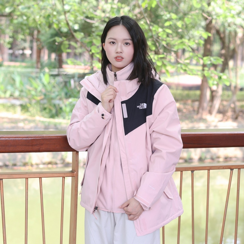 北面冲锋衣女抓绒三合一运动夹克