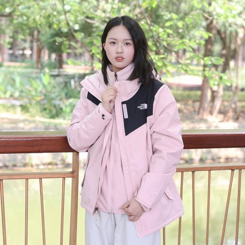北面冲锋衣女抓绒三合一运动夹克