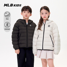 25新款MLB儿童羽绒服男女童NY大标印花连帽运动棉羽外套7ADJB2156