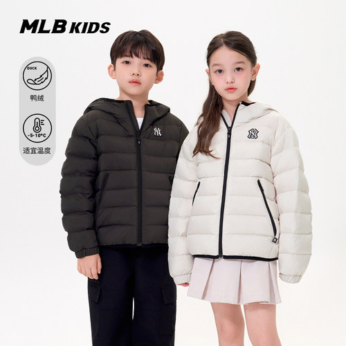 MLB儿童NY大标印花连帽羽绒服